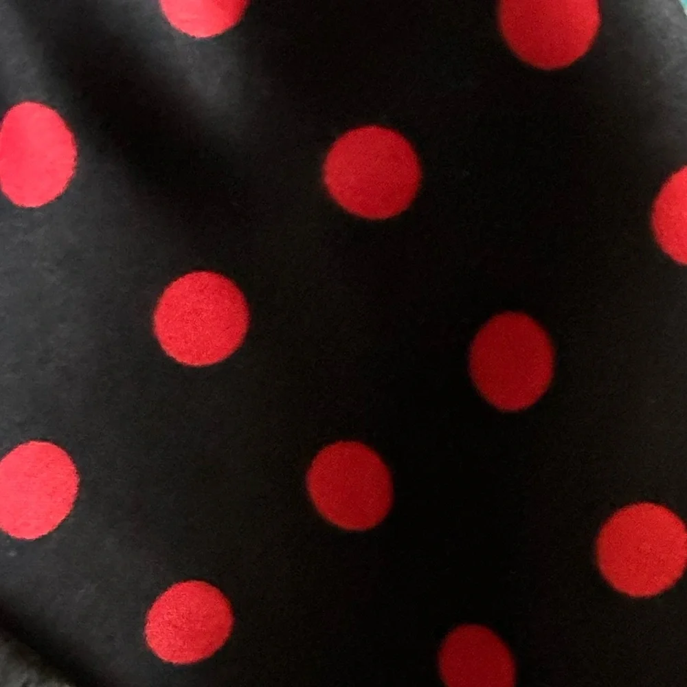 NWOT Men’s Vtg 1990s Vittorio Faring Italian Designer Black & Red Polka Dot Tie